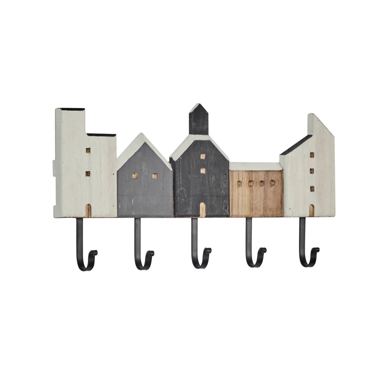 Multi Colored Wood Farmhouse Wall Hook, 10" x 20" x 2"